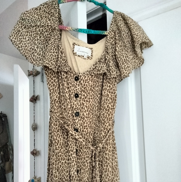 Leopard print Anthropologie dress sz 0 - Picture 1 of 15